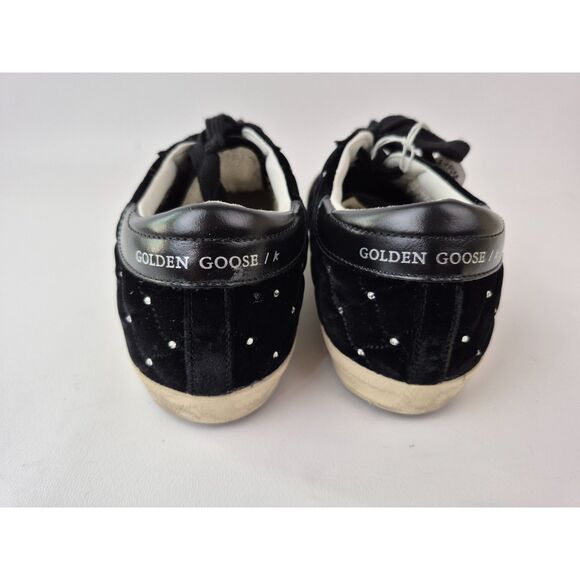 Golden Goose Women's Black Super-Star Swarovski Crystal Quilted Sneaker Size 40 - Picture 5 of 8